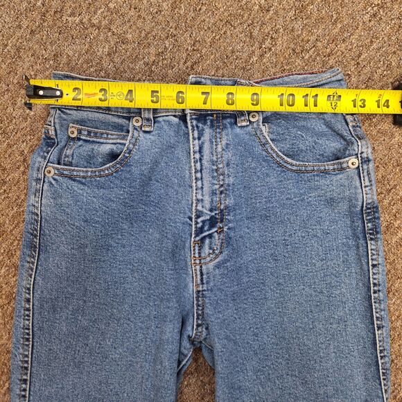 WOMENS PULL & BEAR SIZE EUR 34 USA 2 CRUVEY BLUE WASH MOM TAPERED DENIM JEANS - Picture 6 of 12